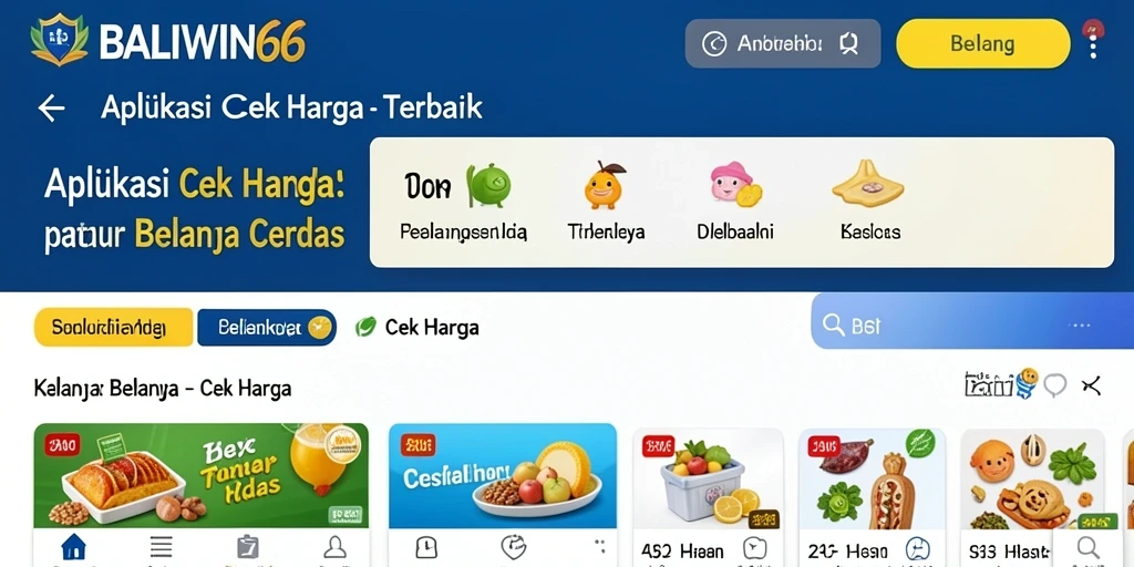 Antarmuka BALIWIN66 untuk cek harga produk dengan berbagai pilihan.