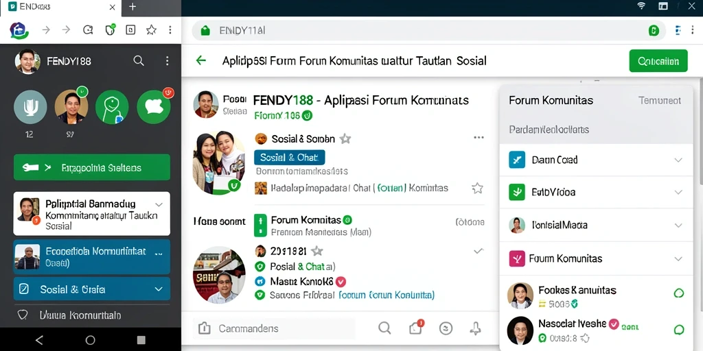 Antarmuka FENDY188 menampilkan ruang diskusi yang ramai dan fitur pengguna yang menarik.