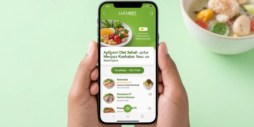 Antarmuka LUCUBET menampilkan berbagai pilihan menu sehat.