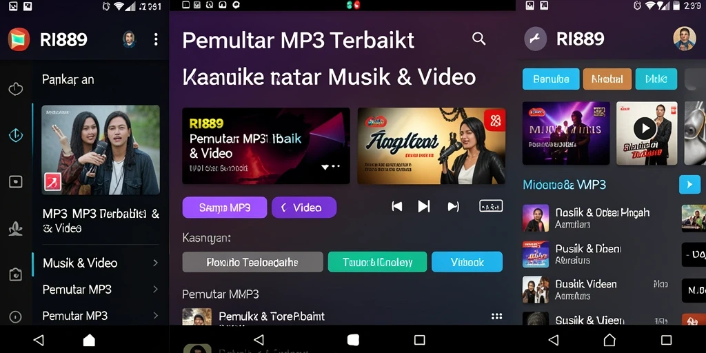 Antarmuka RI889 yang modern dan sederhana, sempurna untuk pemutar MP3.