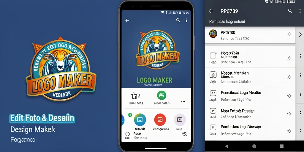 Tampilan antarmuka RP6789 saat membuat logo profesional.