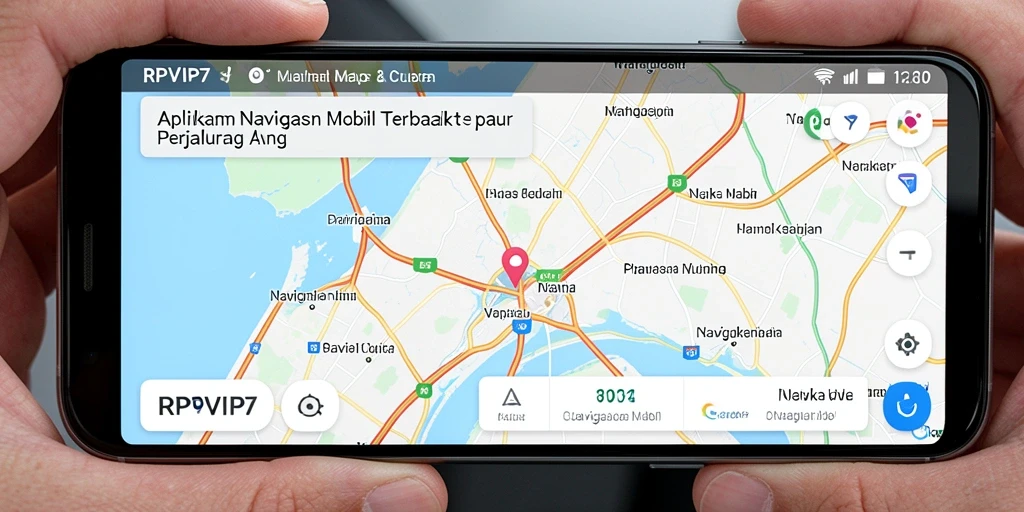 Tampilan antarmuka RPVIP7 yang menampilkan navigasi mobil yang intuitif.