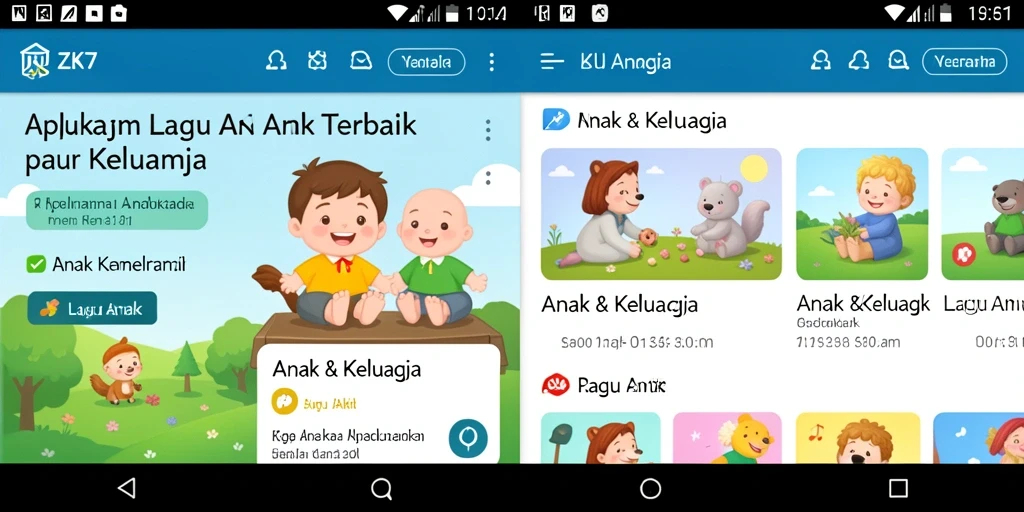 Tampilan antarmuka aplikasi ZK7 yang ramah anak dan penuh warna.